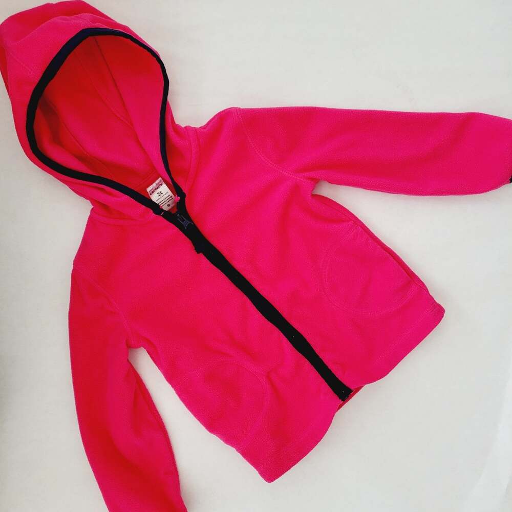 Carter's pink fleece hooded jacket 2T